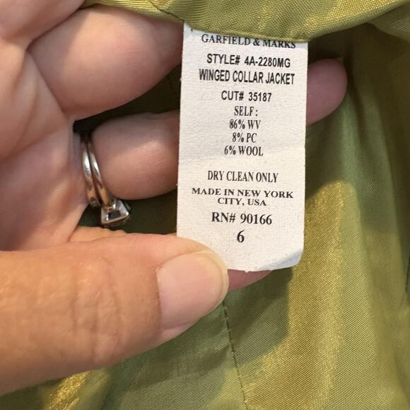 Vintage Garfield & Marks Jacket Womens 6 Brown Plaid Winged Collar Wool Made USA - Picture 10 of 11